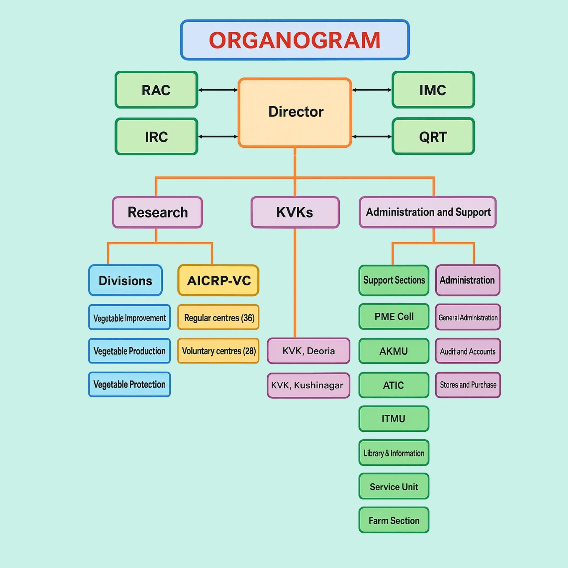 ICAR-IIVR Organizational Setup
