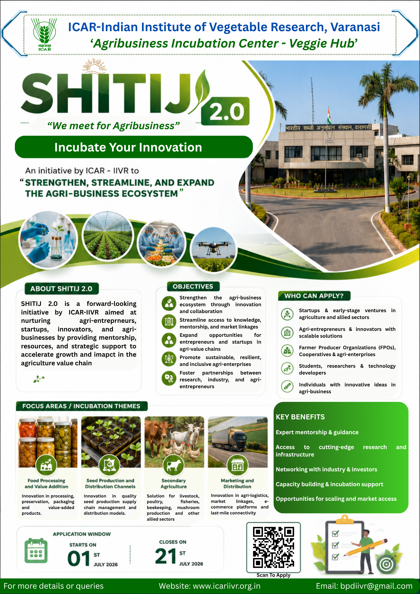 SHITIJ 2.0 — Incubate Your Innovation. Application window: 01 July to 21 July 2026.